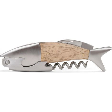 Accessoire de cuisine Kikkerland Fish Corkscrew bois chêne inox (1/4)