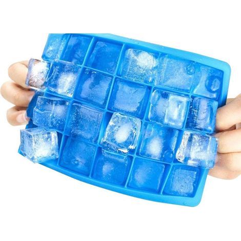 Moule Silicone, 3 Pièces Moule à Glaçons Bac à glaçons avec Couvercle, Ice Cube Tray, Eiswürfelformen Eiswuerfel, machine à Glaçons, Moule pour la Famille Soirées Bars, 24 fois (1/5)