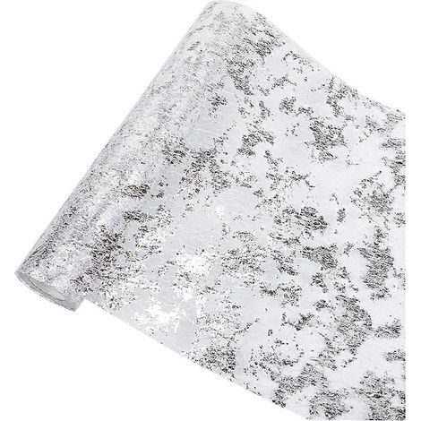 Nappe argentée à paillettes métalliques argentées, en maille fine, idéale pour diverses occasions. (1/5)