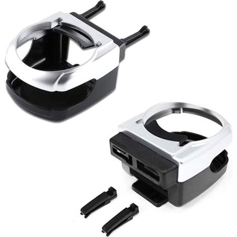 Lot de 2 porte-gobelets de voiture, porte-gobelets universels et réglables, porte-gobelets multifonctionnels, compatibles avec la plupart des grilles d'aération de voiture. (1/4)