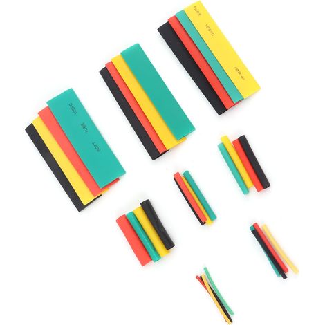328-teiliges Schrumpfschlauch-Set, 4-farbig (Gelb, Schwarz, Rot, Grün) für elektronische Bauteile (1/5)
