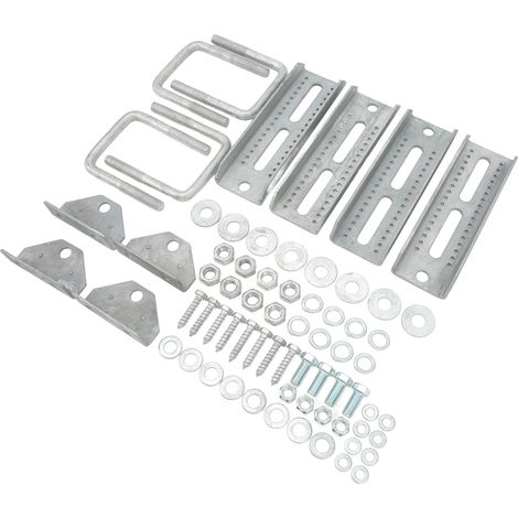 Kit de support de couchette pivotant galvanisé, construction robuste et réglable pour traverse de remorque à bateau 3x3 (1/5)