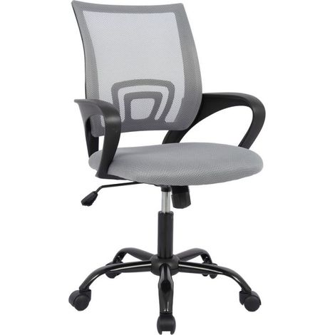 Sedia da Ufficio JEREZ C-BR – Grigio – Schienale in Rete, Base Acciaio Ø68 cm