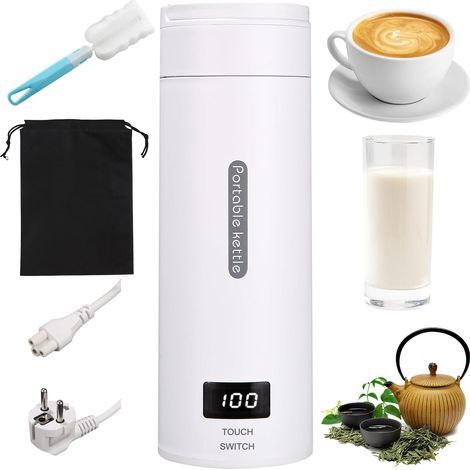 Bollitore elettrico portatile da 500 ml – Acciaio inox 304 – 4 temperature regolabili (45/60/80/100 °C) – Spegnimento automatico – Tazza a riscaldamento rapido (1/4)