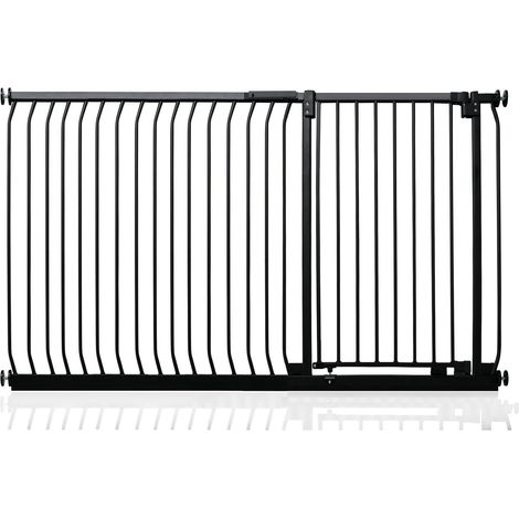 Safetots Extra Tall Elite Safety Gate, 171cm - 180cm, Matt Black, Extra Tall 96.8cm in Height, Pressure Fit Stair Gate