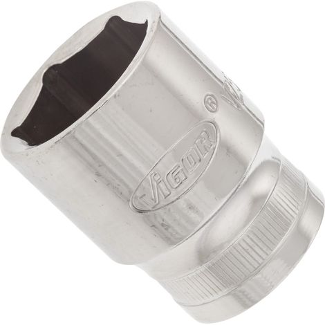 VIGOR Innenvierkant Antrieb 12,5 = 1/2 Zoll Steckschlüssel-Einsatz Außensechskant-Profil V2568N ∙ Vierkant hohl 12,5 mm (1/2 Zoll) ∙ Außen-Sechskant Profil ∙ 22 ∙ Gesamtlänge: 38 mm (1/2)