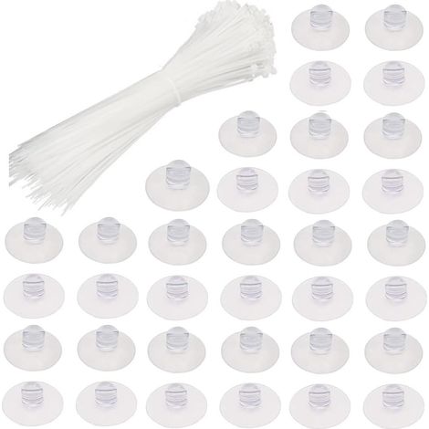 50 Pièces Ventouse Aquarium Transparent et 50 Attaches Réglables, réglables pour baignoire de pêche, aquarium, tube de chauffage, support pour aquarium, ligne aérienne, pompe tube support (1/5)