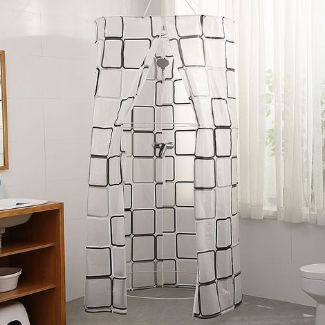 JSSEVN - Tragbares rundes Pop-Up-Duschzelt mit Duschvorhang für private Umkleidekabine und improvisierte Badewannentoilette (Größe: R100CM) (1/5)