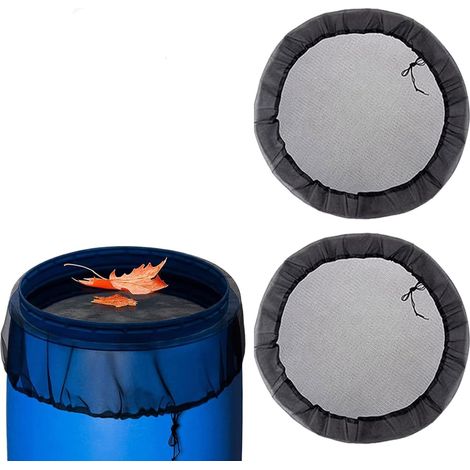 2er-Set Schutznetze für Wasserfass – 95 cm – Netzabdeckung für Regentonne mit Kordelzug – gegen Insekten und Schmutz – robustes Polyester