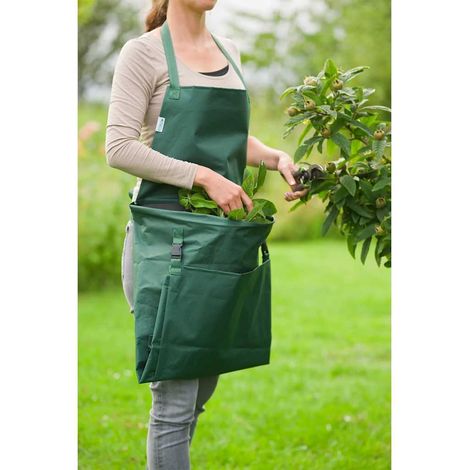 Nature Grembiule da giardinaggio con tasca pieghevole 130x55 cm verde (1/5)