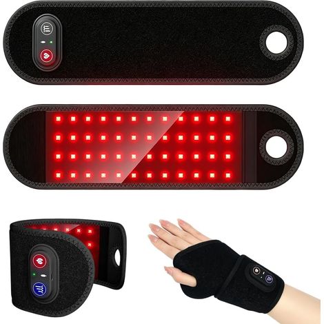 Masseur portatif, masseur de poignet, lampe LED avec lumière rouge 660 nm et 850 nm, bracelet de massage infrarouge pour le corps, les bras, les poignets, les chevilles, les douleurs aux pieds (1/5)