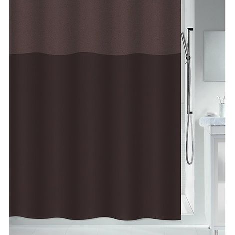 Rideau de douche Polyester URBANKO 180x200cm Marron Spirella (1/4)