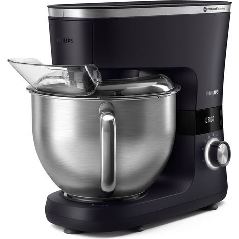 Philips Serie 7000 Robot da Cucina – Tecnologia ProKnead, Recipiente da 5,5L, Motore 1000W, 8 Velocità, Smart Timer LED, Accessori Lavabili, Illuminazione Ciotola (HR7962/01) (1/2)