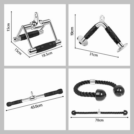 Accessoires de traction de corde de triceps, Machine à câble robuste, poignée en V pour salle de sport à domicile (1/5)