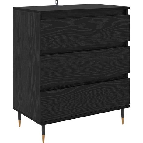 Maison Exclusive - Credenza Rovere Nero 60 x 35 x 70 cm Legno multistrato