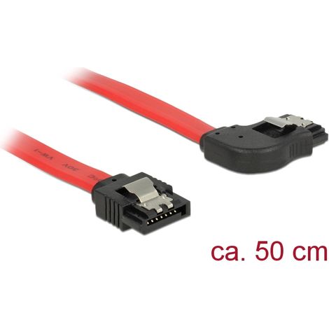 Delock cable sata 6 gb/s macho recto  sata macho acodado a la derecha de 50 cm rojo metÃ¡lico