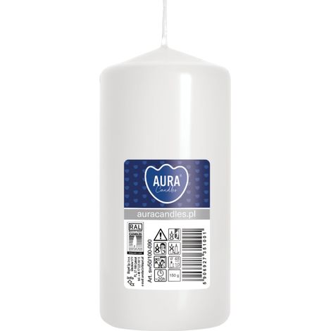 Bougie cylindrique blanche 5x10cm 1 pc. (1/4)