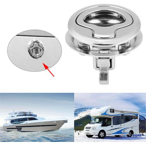Verrou de trappe à encastrer en alliage de zinc pour bateau, camping-car et marine, loqueteau à fermeture (1/5)