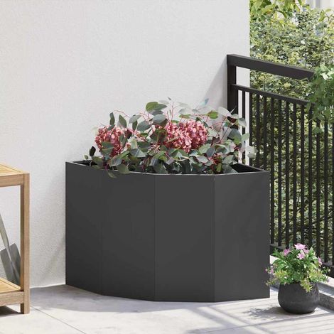 Vaso d'angolo Nero 60 x 60 x 50 cm Acciaio vidaXL (1/5)