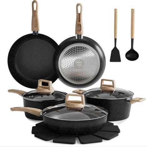 Lot de 14 poêles et casseroles antiadhésives en céramique (1/4)