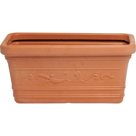 1PZ FIORIERA RETTANGOLARE FESTONATA PRESTIGE Col. Terracotta cm.100