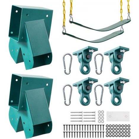 8 Stk. Schaukelhalterung Set, Schaukelbefestigung inkl. 2 A-Form Schaukelverbinder für 94x144 mm Balken 94x94 mm Beine 4 Schaukelhaken & 2 Schaukelsitz, Befestigungsmaterial für Schaukel Outdoor (1/5)