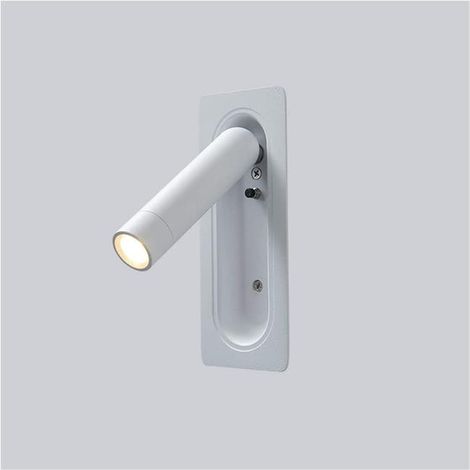 Applique murale encastrée, spot mural réglable, lumière blanche 3W-6000K, éclairage d'accentuation mural encastré (blanc). (1/5)