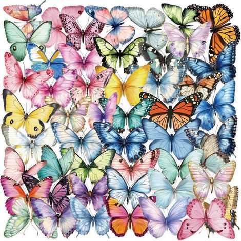 Autocollants Papillon Stickers Décoration Scrapbooking Étanche Transparents pour Téléphone Livre Meuble 150 Pièces (1/5)