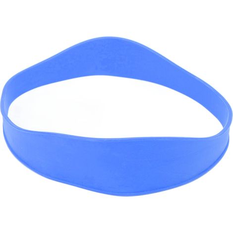 Col ruban de coupe de cheveux courbé en silicone bleu - Gabarit de rasage de décolleté pour coiffure maison (1/5)