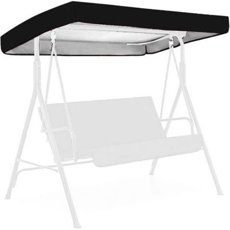 1 Toit de rechange pour balancelle, tissu oxford imperméable et anti-UV, 191x120x23 cm, pour balancelles 3 places, jardins et terrasses (1/4)