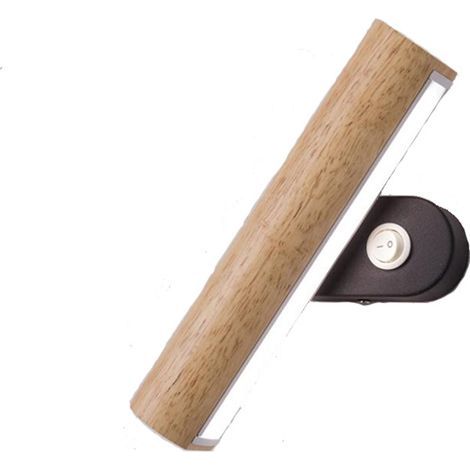 Applique Murale LED, Applique Murale en Bois 360° Rotatif, Lumière tricolore Moderne Simple Applique Murale Interieur pour Salon, Chambre, Couloir, Escalier (22.5CM) (1/3)