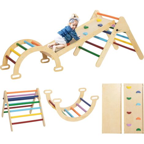 Triángulo de escalada, diseño plegable, opciones de juego versátiles, multicolor (1/5)