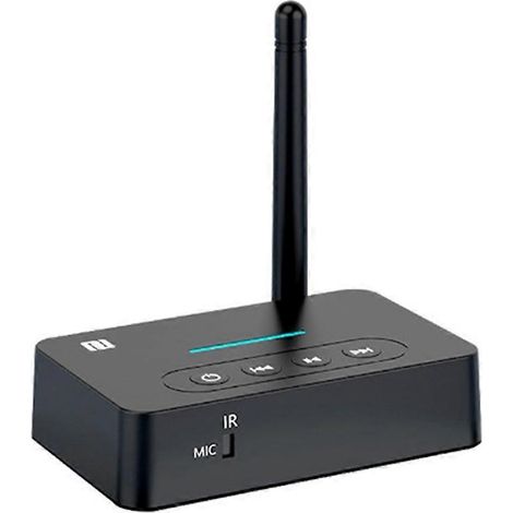 Adaptateur audio Bluetooth 5.1 avec NFC, AUX, microphone 3,5 mm et télécommande, émetteur et récepteur de musique sans fil pour téléviseur. (1/5)