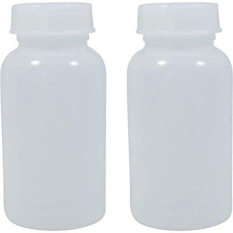 Lot de 2 boîtes à pharmacie avec bouchon à vis, 2 x 500 ml, bouteille de laboratoire en plastique, sans BPA, transparent (1/5)