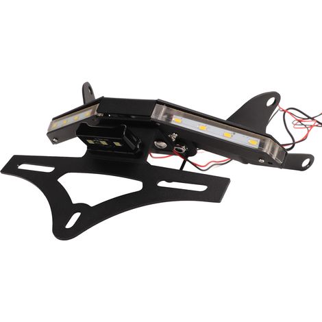 Support de plaque d'immatriculation pour moto (25 pièces), noir, avec feu arrière, compatible avec CB650R et CBR650R (à partir de 2021). (1/5)