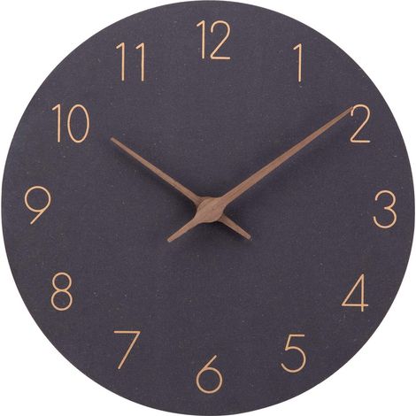 Moderno orologio da parete silenzioso, 30 cm, realizzato in legno MDF, grande orologio al quarzo a batteria, facile da leggere per camera da letto, casa, cucina, ufficio e scuola (nero)