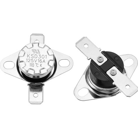 2 Pcs Thermostat KSD301 110°C/230°F 16A Matériau Bakélite (1/4)
