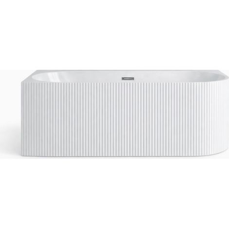Baignoire d’angle gauche – 170 x 75 cm – Blanc brillant rainuré – PERLE (1/5)
