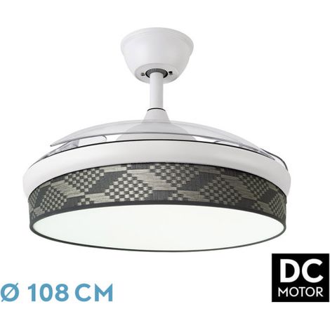 Ventilador Dc Moda 72w Blanco/tetris Gris 108d 3aspas 7200lm 3000-4000-6000k Remoto+ Memoria+ Temporizador (1/3)