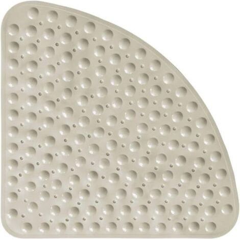 Tapis de douche antidérapant en caoutchouc pour coin de douche ou baignoire,54 x 54 cm-kaki (1/5)