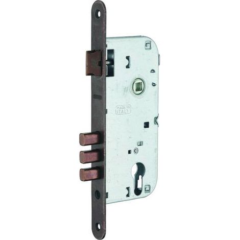THIRARD - Boitier de serrure encastrable à cylindre pour porte d'entrée, axe 45mm, entraxe 85mm, bouts ronds, chrome - THIRARD