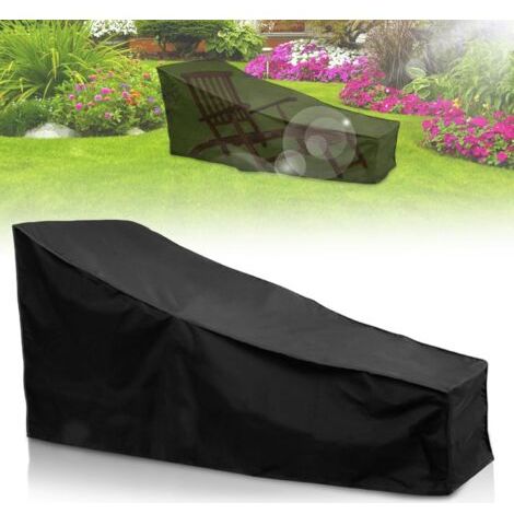 Housse de protection pour chaise longue de jardin, imperméable, coupe-vent, anti-poussière, anti-UV, 210x75x80/40cm, tissu Oxford 210D, pour chaise longue (1/5)