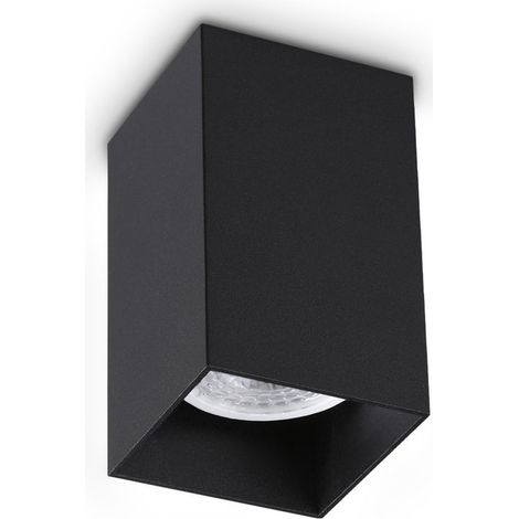 Ideal Lux Plafoniera moderna Look 1 luce GU10 nero alluminio vetro