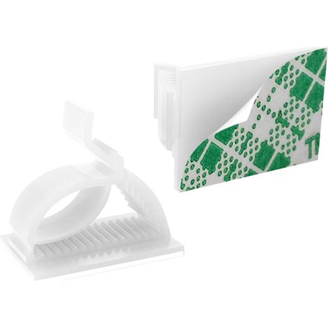 White 100pcs Cable Clips, Cable Tidy Clips with Strong Self Adhesive Pads, Electrical Wire Organizer (1/5)