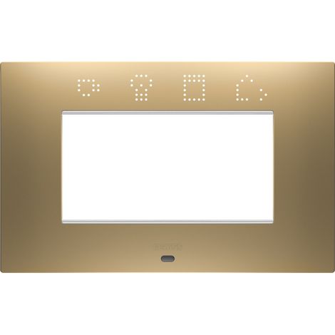 PLAQUE EGO SMART RECTANGULAIRE 4P OR GEWISS GW16004SSG