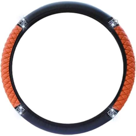 Housse De Volant - Cuir Brodé - Motif Losange 3D Coloré - Sans Bague Intérieure - Pour Volant 37 À 38 Cm - 1 Pièce (1/5)