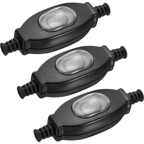 3 Pièces Interrupteur de cordon en ligne étanche pour lampe à cordon marche/arrêt, interrupteur d'appareil 3A 250V AC (1/5)