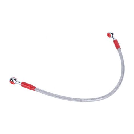 DEESSE SHOP-45 Tuyau d'huile de moto universel, conduite de tuyau de carburant de frein, raccord en acier inoxydable + tressé(45CM gris) (1/5)