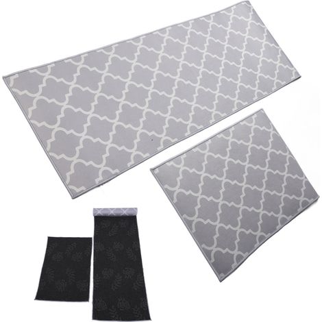 Ensemble de deux tapis de cuisine modernes et simples, tapis de cuisine absorbants et absorbants pour porte d'entrée (1/5)