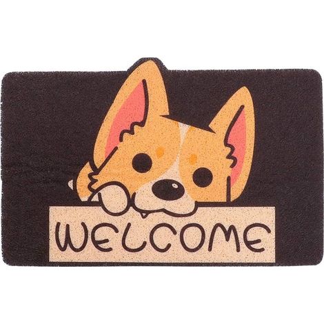 40x60cm 1 Pièce Paillasson Corgi Non pour Accueil Absorbant pour Intérieur Extérieur Épaisseur pour Cuisine Salle de Bain (1/5)
